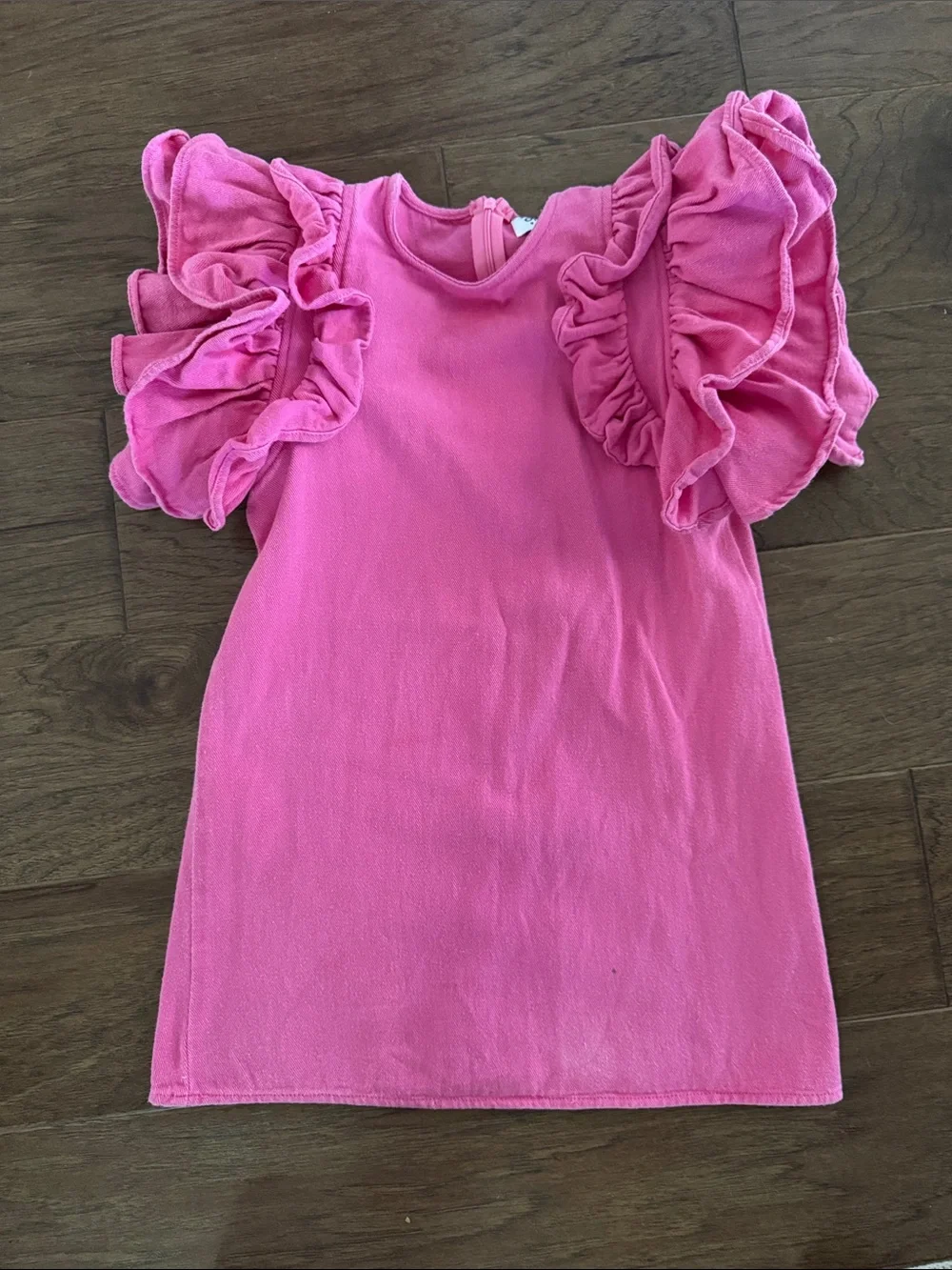 Lola + The Boys Bright Pink Ruffle Sleeve Short Sleeve Dress Tee